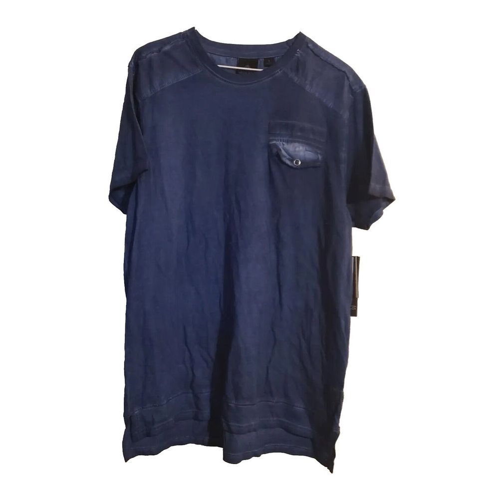 NWT Akademiks Men's Short Sleeve Blue Fading Tie Die Shirt Large‎